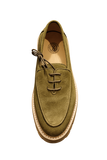 Zerga Mens Lazio Leather Suede Shoes In Olive