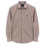 Polo Mens Dobby Premium Long Sleeves Shirt In Red