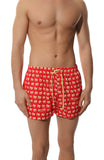 Moschino Mens Teddy Bear-Print Red Swim Shorts