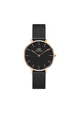 Daniel Wellington Black And Rose Gold Watch