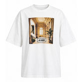 Les Hommes Mens Square Print T-Shirt In White