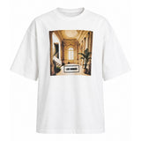 Les Hommes Mens Square Print T-Shirt In White