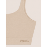 Freddy Womens Knitted Seamless Sports Top In Beige