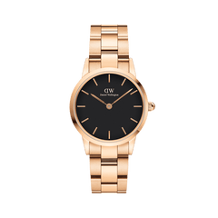 Daniel Wellington Iconic Rose Link Black Dial Watch