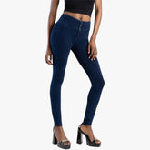 Sissyboy Womens High Rise Exposed Buttons Jeans In Dark Vintage