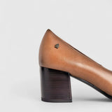 Hush Puppies Ladies Soft Vitalia Heels In Cognac