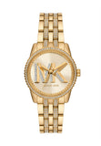 Micheal Kors Womens Byrant Stainless Steel Cubic Zirconia Watch In Gold