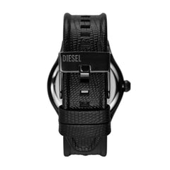 Diesel Mens Vert Leather Watch In Black