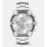 Diesel Mens Spiked Advanced Stainless Steel Watch In Silver