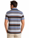 Polo Mens Stripe Short Sleeve Golfer In Blue