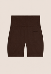 Freddy Womens Knitted Seamless Legging Short In Brown