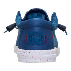 Hey Dude Mens Wally Stretch Mesh Shoes In Blue