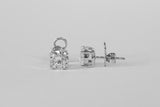 10ct White Gold Round-Cut Diamond Stud Earrings (4-Claw Setting)