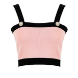 Sissyboy Ts31049 Ladies Francina Tank Top W/ Button Detail Light Pink