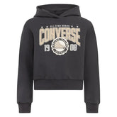 Converse Girls Retro Varsity Pull Over Hoodie In Dark Matter