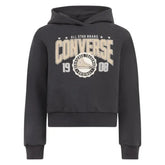 Converse Girls Retro Varsity Pull Over Hoodie In Dark Matter