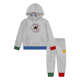 Converse Boys Pull Over Hoodie And Pant Set In Grey Heather