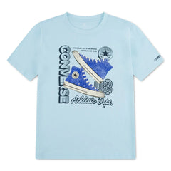 Converse Boys Stacked Shoe Graphic T-Shirt In Light Blue