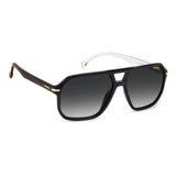 Carrera Square Double Bridge Sunglasses In Black & White