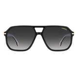 Carrera Square Double Bridge Sunglasses In Black & White