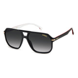 Carrera Square Double Bridge Sunglasses In Black & White