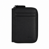 Lefel Mens Leather Zip Around & Front Card Holder In Black