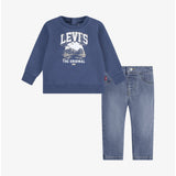 Levis Boys Sweatshirt And Pant Set In Vintage Indigo