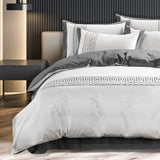 Egyptian Cotton T400 Donatella Duvet Cover In White & Grey
