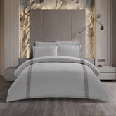 Egyptian Cotton Co Roberto Duvet In White & Grey