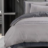 Egyptian Cotton T400 Donatella Duvet Cover In Silver Grey