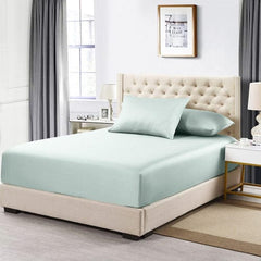 Egyptian Cotton T400 Fitted Sheet In Duck Egg