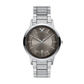 Emporio Armani Mens Arch 3 Hand Watch In Silver