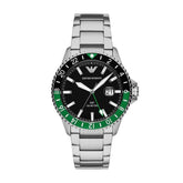 Emporio Armani Men`s GMT Dual Time Stainless Steel Watch