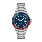 Emporio Armani Men`s GMT Dual Time Stainless Steel Watch