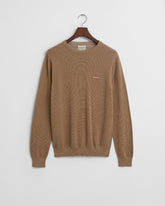 Gant Mens Cotton Pique Sweatshirt In Khaki