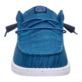 Hey Dude Mens Wally Stretch Mesh Shoes In Blue