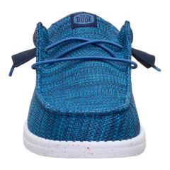 Hey Dude Mens Wally Stretch Mesh Shoes In Blue