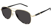 Mont Blanc Grey Lens Pilot Unisex Suglasses In White Gold