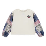 Levis Girls Floral Puff Sleeve Woven Top In Egret