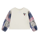 Levis Girls Floral Puff Sleeve Woven Top In Egret