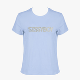 Sissyboy Womens Pearl & Bling Regular Fit T-Shirt In Pale Blue