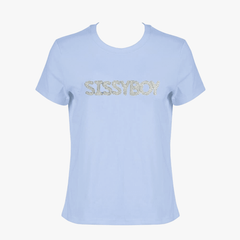 Sissyboy Womens Pearl & Bling Regular Fit T-Shirt In Pale Blue