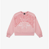 Converse Girls Relaxed Boxy Graphic Crew Neck Sweatshirt In Pink