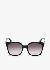 Fendi Womens Ff Diamond Sunglasses In Black