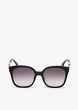 Fendi Womens Ff Diamond Sunglasses In Black