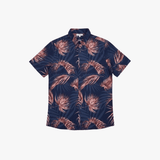 Guess Mens Short Sleeves Burni Shirts In Dark Blue