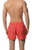 Moschino Mens Teddy Bear-Print Red Swim Shorts