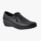 Green Cross Ladies Side Zip Slip On Shoes In Black