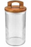 Aqua Canister Glass Acacia Wood Lid 800ml