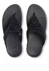 Fitflop Ladies Lulu Shimmer Foil Sandals In Black